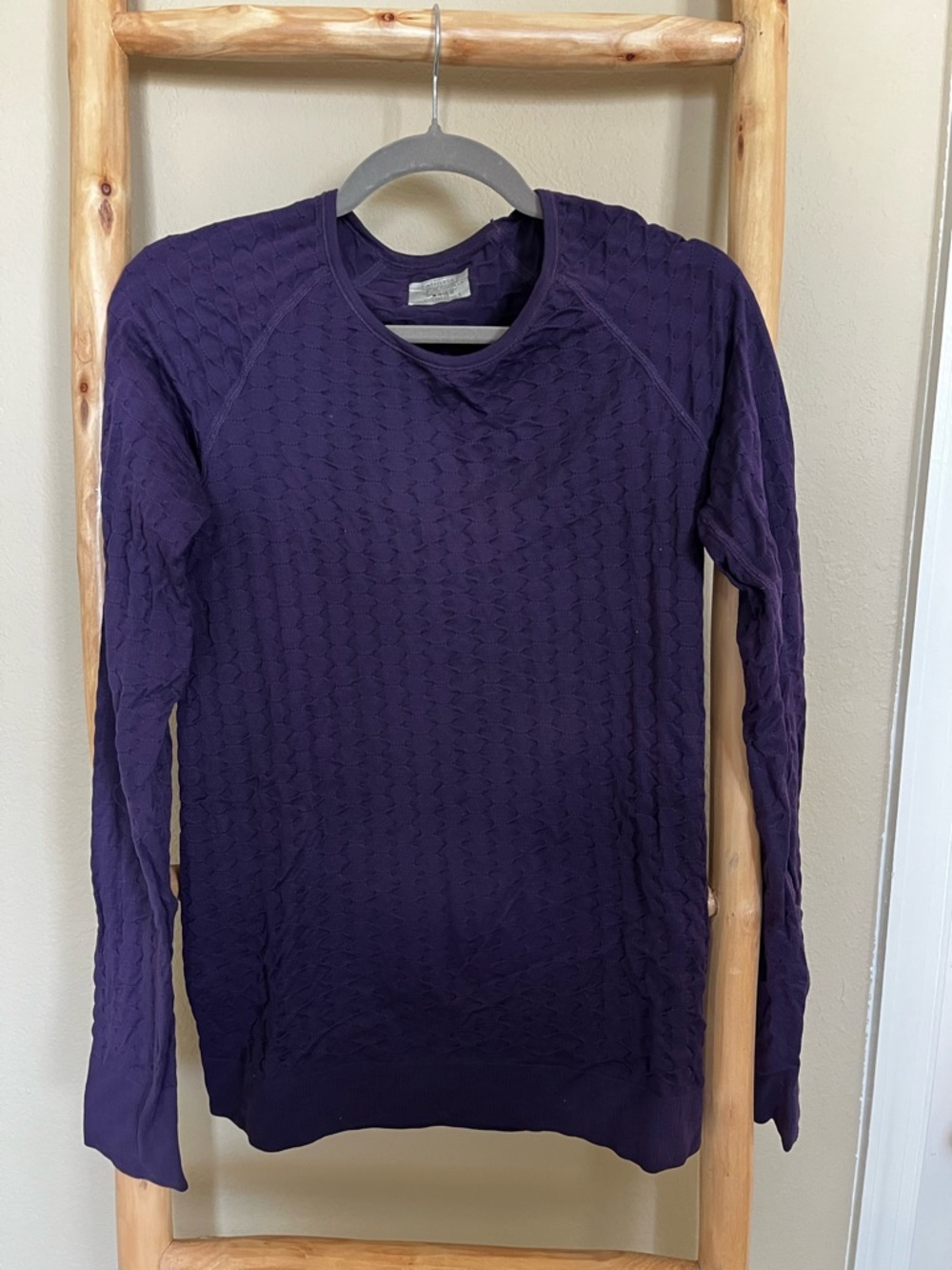 Athleta Woman’s Textured Crewneck Athletic Top - Deep Purple